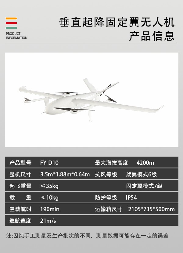 垂直起降固定翼無人機FY-D10型(圖2) 垂直起降固定翼無人機FY-D10型(圖2)